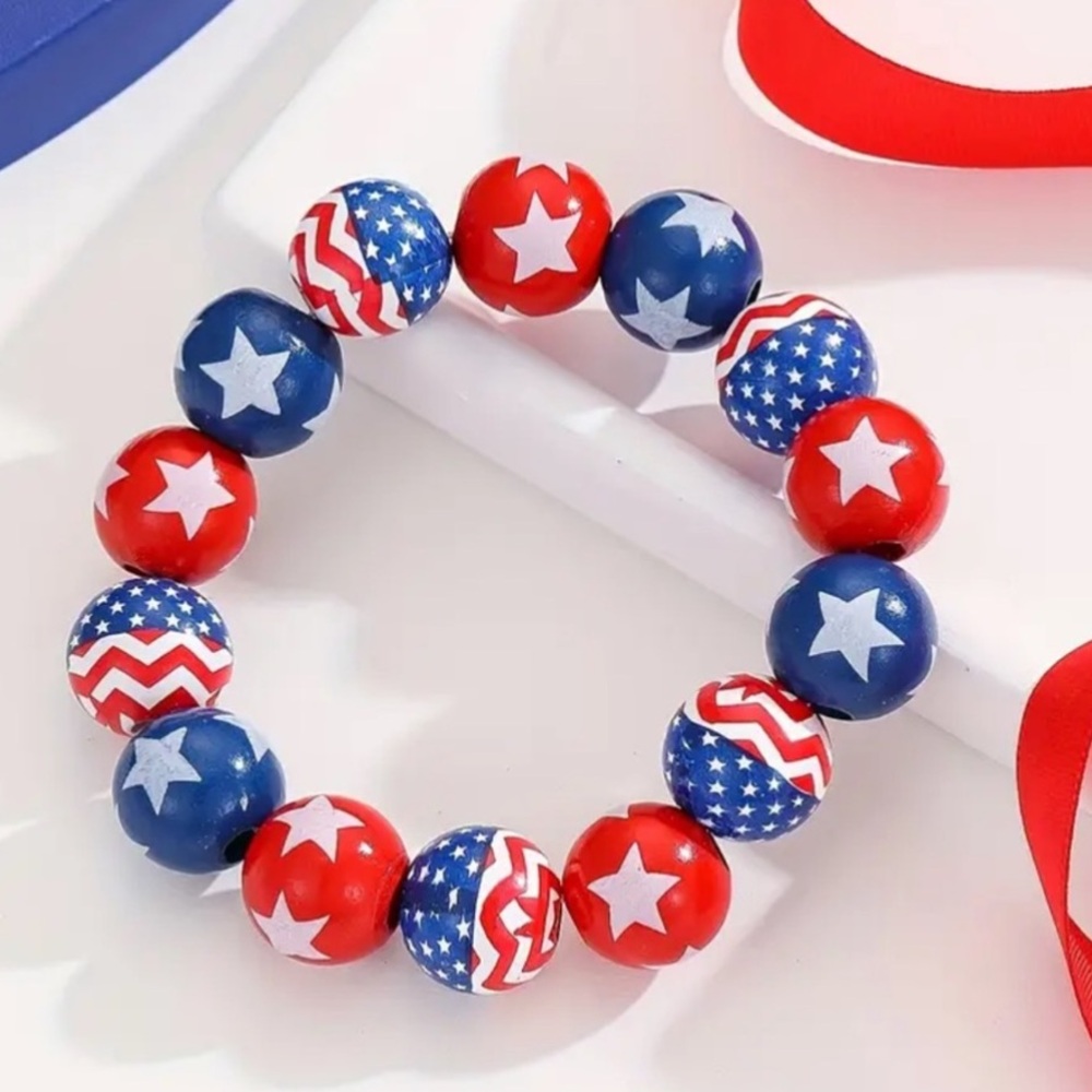 Set of 6 Random American Made Bracelets for July 4th Celebrations